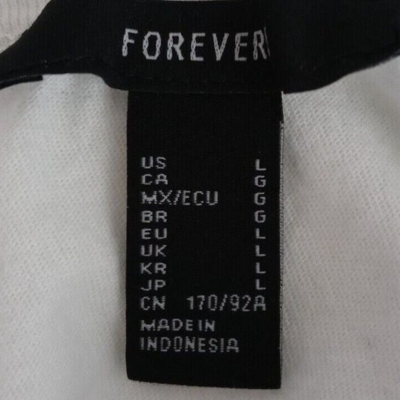 Forever 21 White T-Shirt With Colorful Bella Rosa Design Size Large - Picture 4 of 4